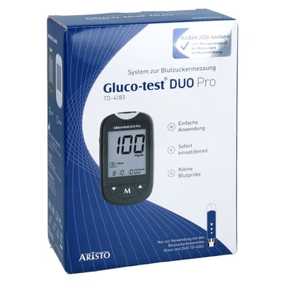 GLUCO TEST DUO Pro Set Blutzuckermessgerät mg/dl