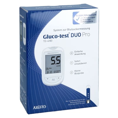 GLUCO TEST DUO Pro Set Blutzuckermessgerät mmol/l