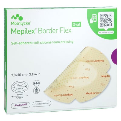 MEPILEX Border Flex Schaumverb.haft.7,8x10 cm oval