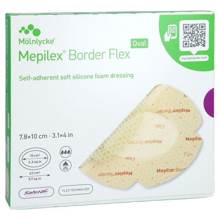 MEPILEX Border Flex Schaumverb.haft.7,8x10 cm oval