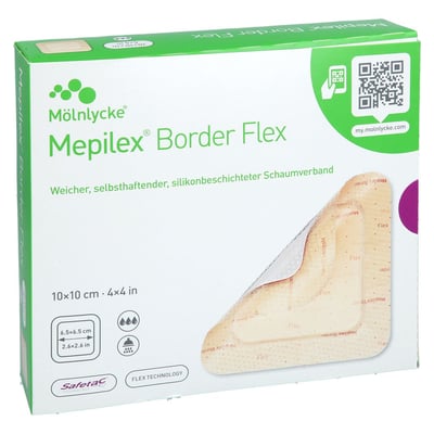 Mepilex Border Flex Schaumverband haftend 10x10 cm Tovalcare Produktbild 1