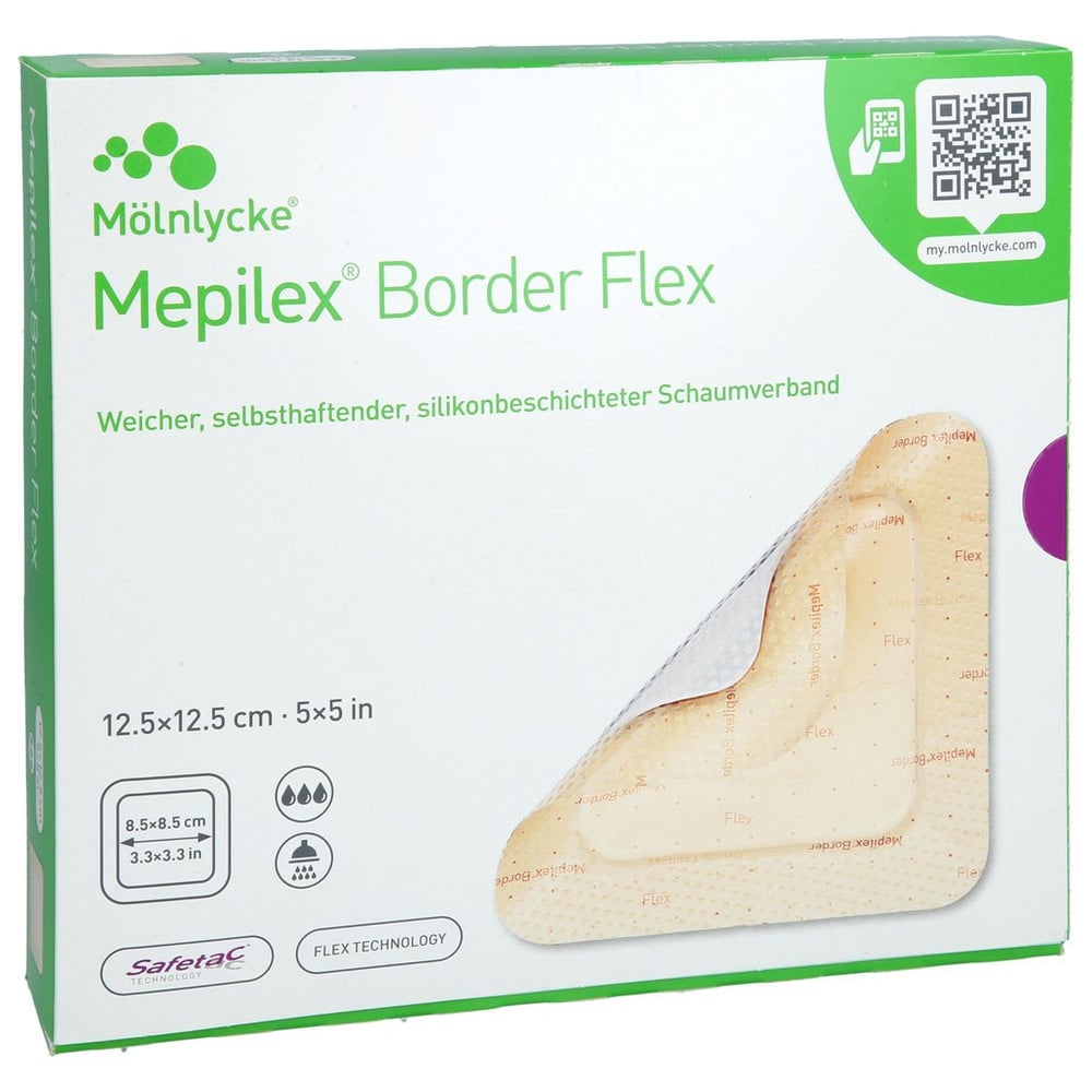 MEPILEX Border Flex Schaumverb.haft.12,5x12,5 cm