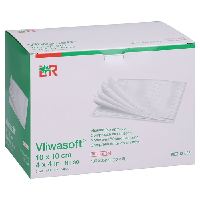 VLIWASOFT Vlieskompressen steril 10x10 cm 6l.
