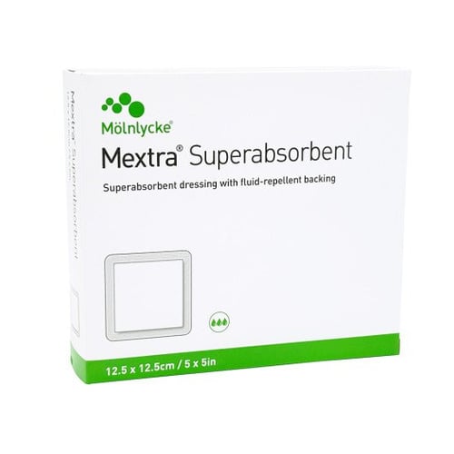 MEXTRA Superabsorbent Verband 12,5x12,5 cm
