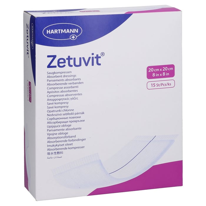 ZETUVIT Saugkompressen steril 20x20 cm