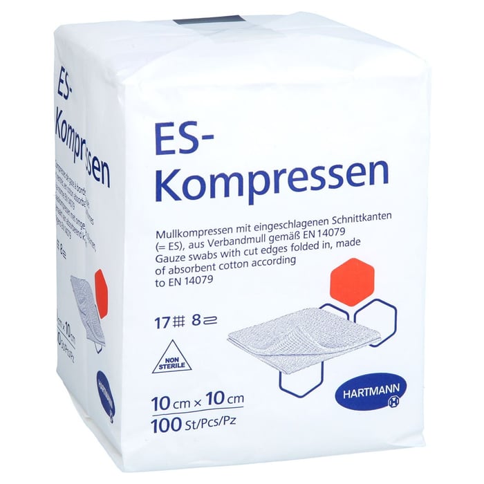 ES-KOMPRESSEN unsteril 10x10 cm 8fach