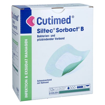 Cutimed Siltec Sorbact B PU-Verband 7,5x7,5 cm Docpharm Produktbild 1