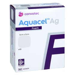 AQUACEL Ag Foam nicht adhäsiv 5x5 cm Verband