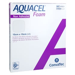 AQUACEL Foam nicht adhäsiv 15x15 cm Verband