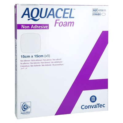 AQUACEL Foam nicht adhäsiv 15x15 cm Verband