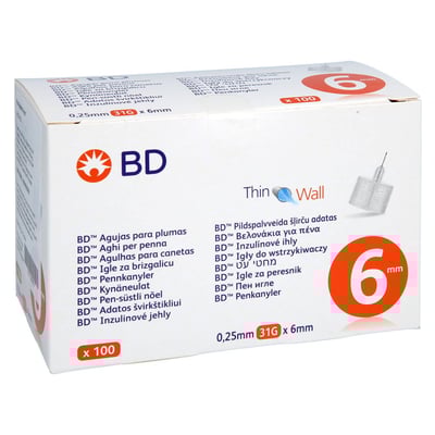 BD THIN Wall Pen-Nadeln 0,25 31 Gx6 mm