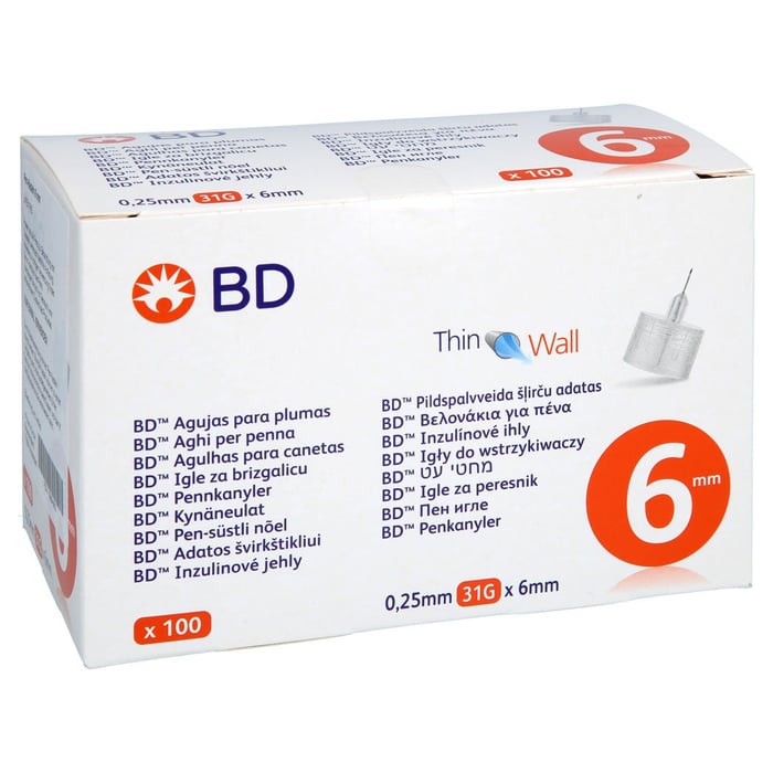 BD THIN Wall Pen-Nadeln 0,25 31 Gx6 mm