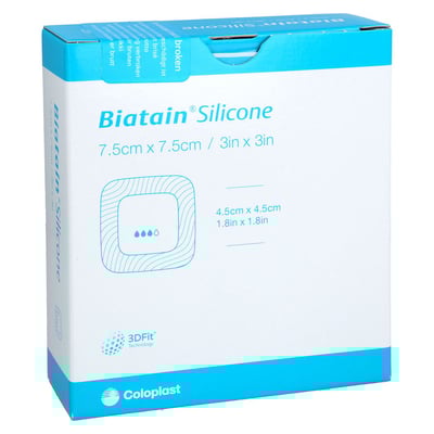 BIATAIN Silicone Schaumverband 7,5x7,5 cm