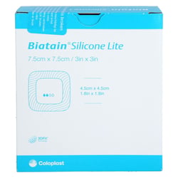 BIATAIN Silicone Lite Schaumverband 7,5x7,5 cm