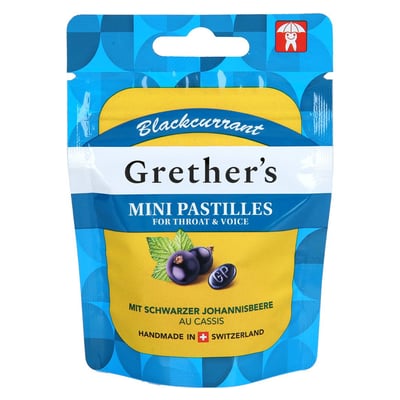 GRETHERS Blackcurrant zuckerfrei Past.Mini Beutel