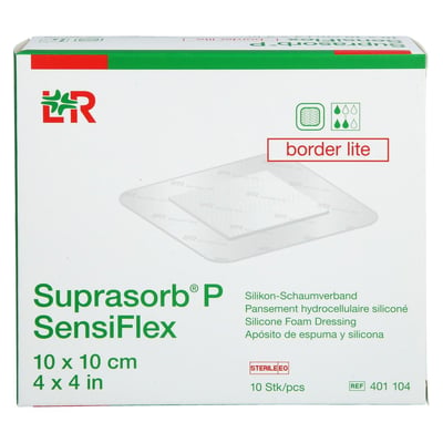 SUPRASORB P SensiFlex border lite 10x10cm