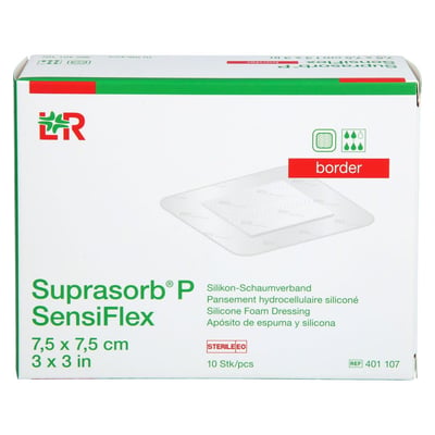 SUPRASORB P SensiFlex border 7,5x7,5cm