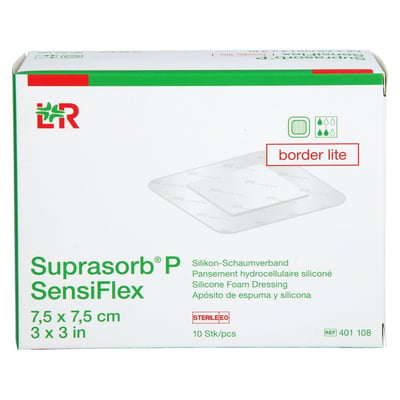 SUPRASORB P SensiFlex border lite 7,5x7,5cm