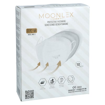 MOONLEX FFP2 Maske CE2890 5lagig einzeln foliert