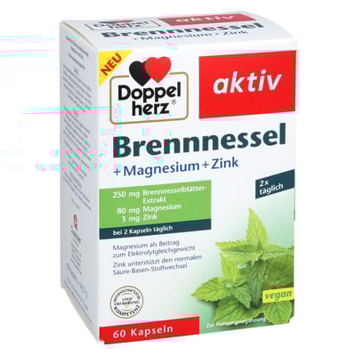 DOPPELHERZ Brennnessel+Magnesium+Zink Kapseln