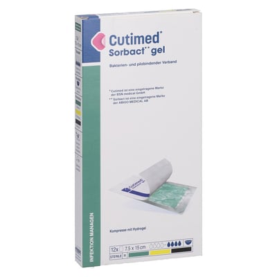 CUTIMED Sorbact Gel Kompressen 7,5x15 cm