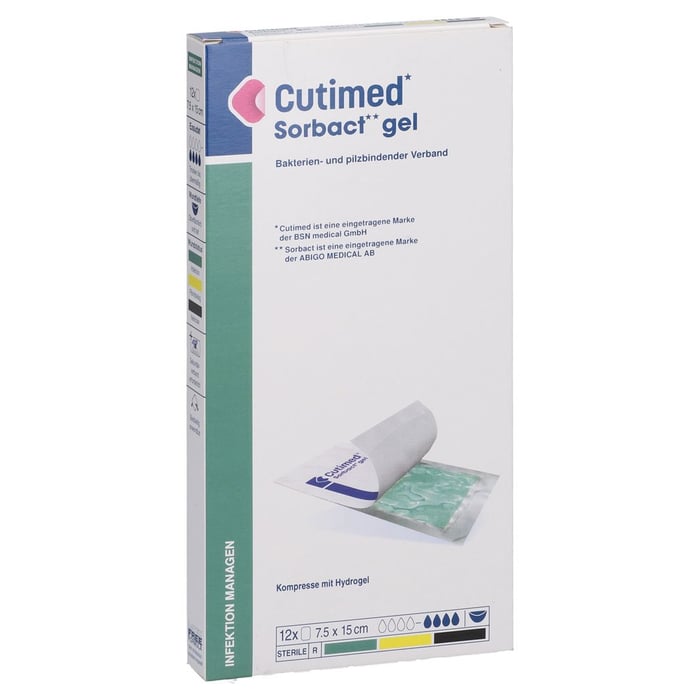 CUTIMED Sorbact Gel Kompressen 7,5x15 cm