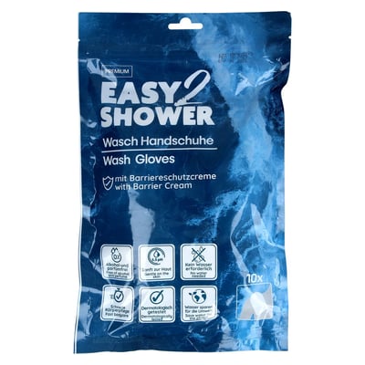 EASY2SHOWER Waschhandschuhe m.Barriere-Schutzcreme