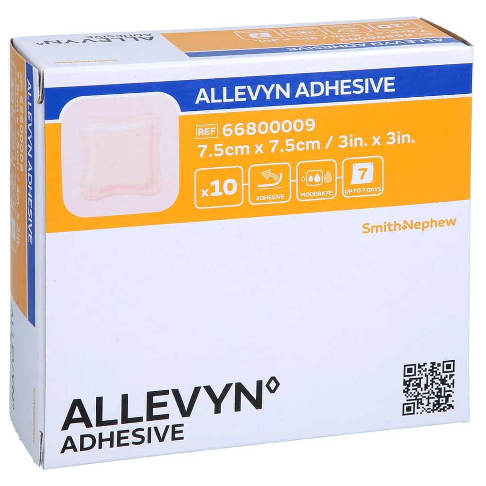 ALLEVYN Adhesive 7,5x7,5 cm haftende Wundauflage
