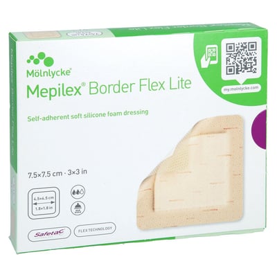 MEPILEX Border Flex Lite Schaumverband 7,5x7,5 cm BWB Medical