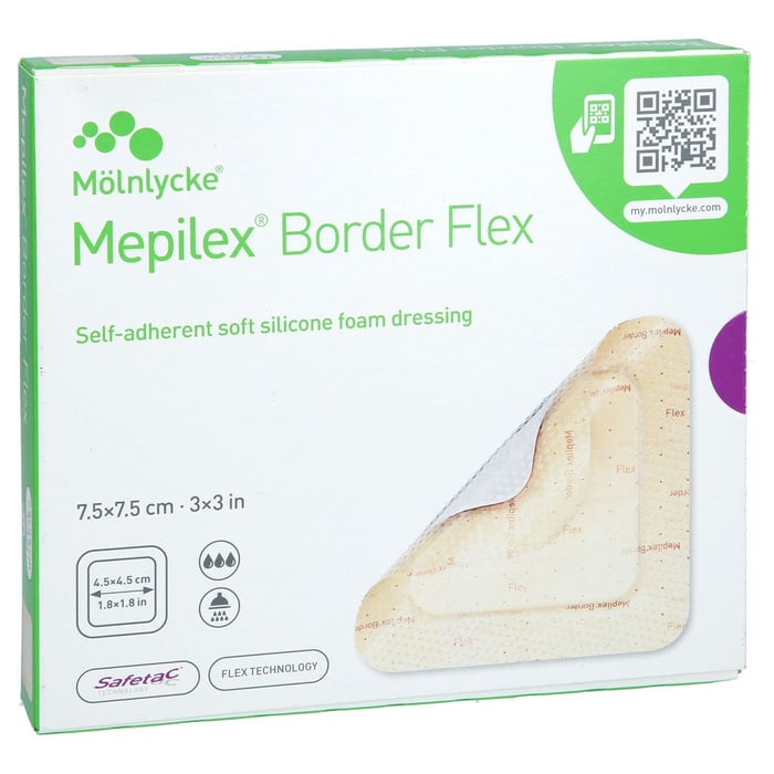 MEPILEX Border Flex Schaumverb.haft.7,5x7,5 cm