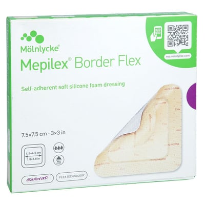 Mepilex Border Flex Schaumverband haftend 7,5x7,5 cm BWB Medical Produktbild 1