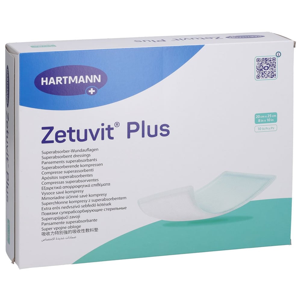 ZETUVIT Plus extrastarke Saugkompr.steril 20x25 cm