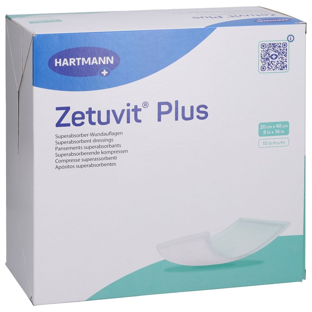 ZETUVIT Plus extrastarke Saugkompr.steril 20x40 cm