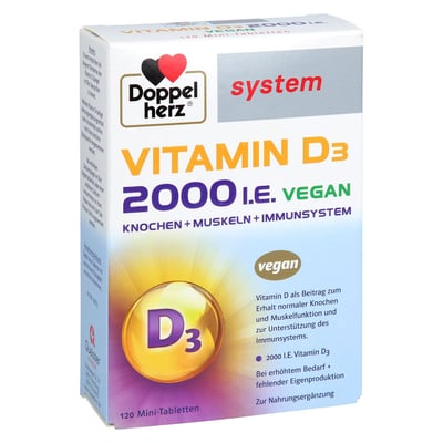 DOPPELHERZ Vitamin D3 2000 I.E. vegan system Tabl.