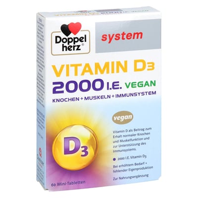 DOPPELHERZ Vitamin D3 2000 I.E. vegan system Tabl.