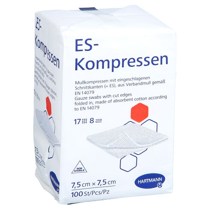ES-KOMPRESSEN unsteril 7,5x7,5 cm 8fach