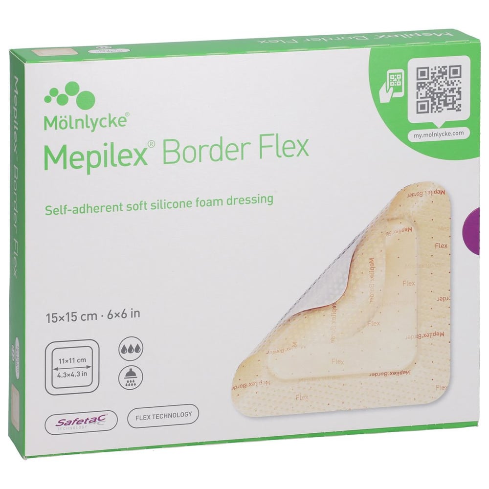 MEPILEX Border Flex Schaumverb.haft.15x15 cm