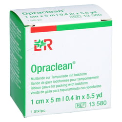 OPRACLEAN Mullbinde z.Tampon.m.Jodoform 1 cmx5 m