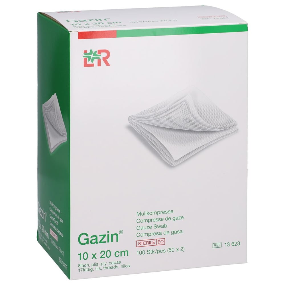 GAZIN Mullkomp.10x20 cm steril 8fach