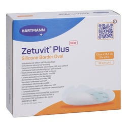 ZETUVIT Plus Silicone Border steril oval 13x15,5cm