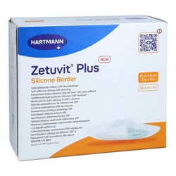 ZETUVIT Plus Silicone Border steril 8x8 cm