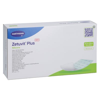 ZETUVIT Plus Silicone steril 10x20 cm Produktbild 1