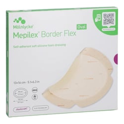 Mepilex Border Flex Schaumverband haftend 13x16 cm oval CC Pharma