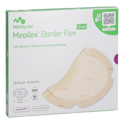 Mepilex Border Flex Schaumverband haftend 13x16 cm oval CC Pharma Produktbild 1