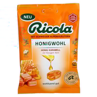 RICOLA m.Z.Beutel Honigwohl Karamell Bonbons