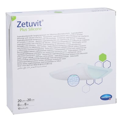 ZETUVIT Plus Silicone steril 20x20 cm Produktbild 1