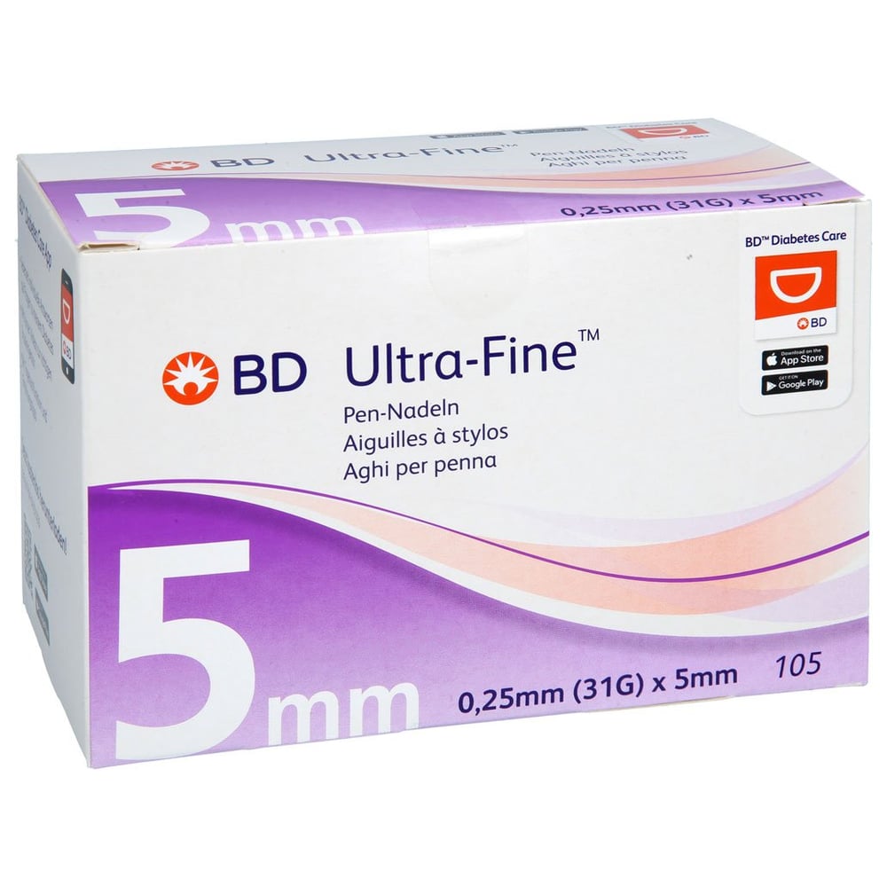BD Ultra-fine Pen-Nadeln 5 mm 31 G 0,25 mm ToValCare