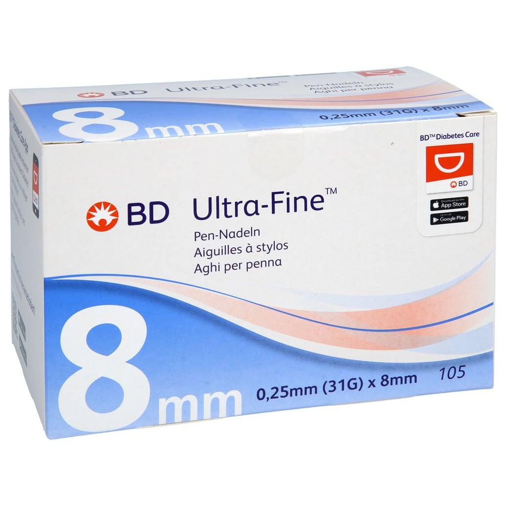 BD Ultra-fine Pen-Nadeln 8 mm 31 G 0,25 mm ToValCare