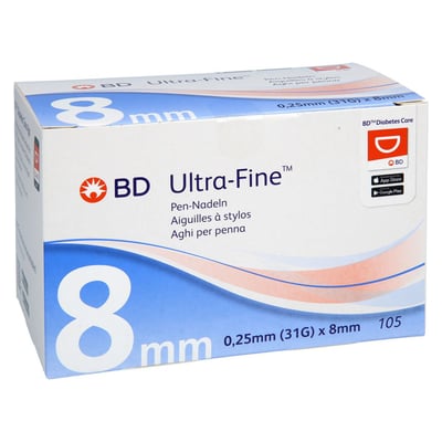 BD Ultra-fine Pen-Nadeln 8 mm 31 G 0,25 mm ToValCare