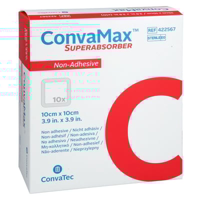 CONVAMAX Superabsorber nicht adhäsiv 10x10 cm